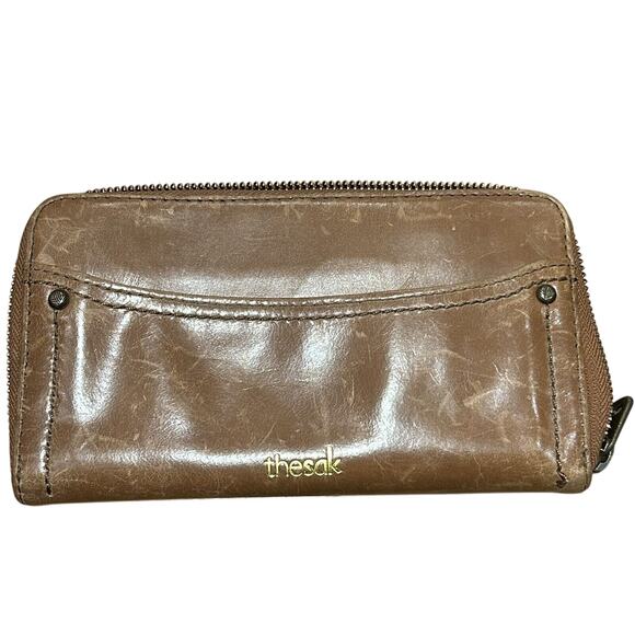 the Sak Brown Zip up Clutch Wallet - Picture 1 of 3